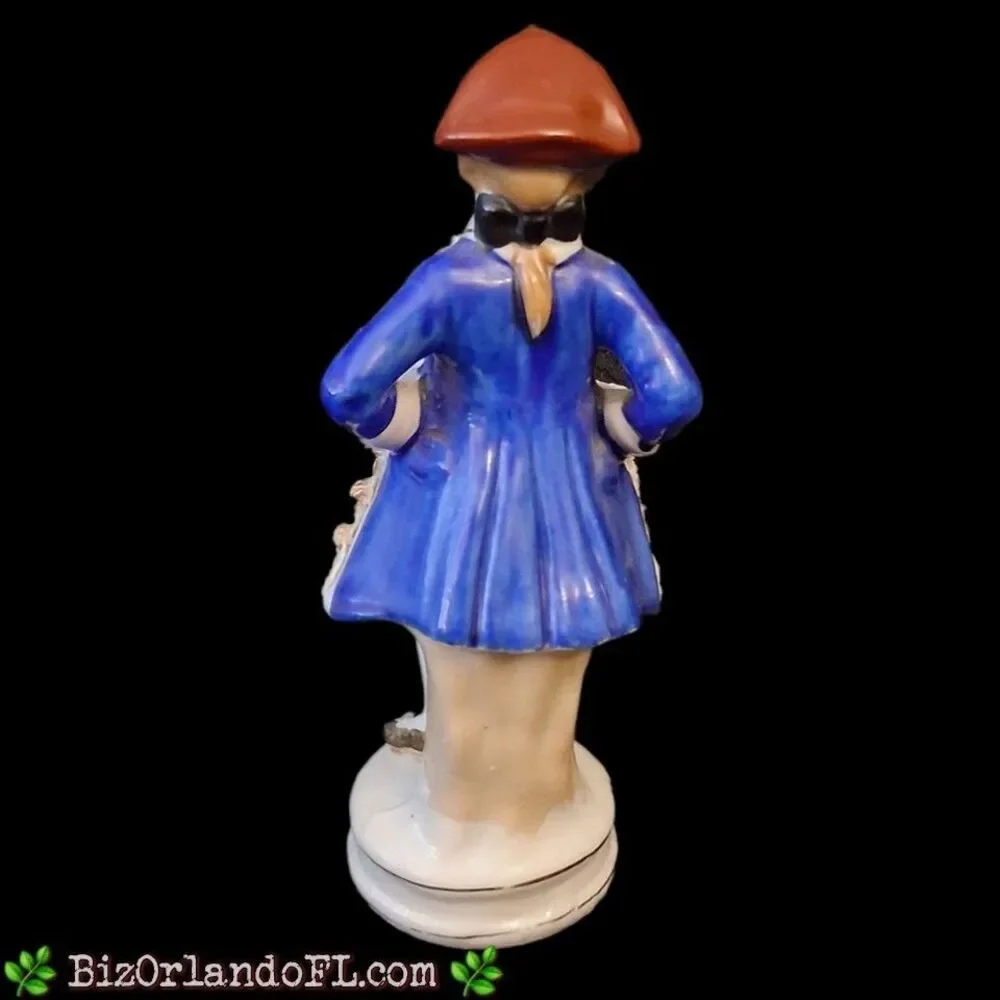VINTAGE: Colonial Man Porcelain Lace on Jacket Figurine Occupied Japan Made HTF